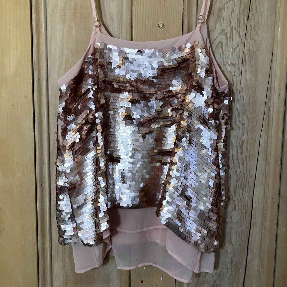 Moulinette Soeurs Womens Anthropologie Sequined Cami Top Size 8 Pink Rose FA NWT - Picture 8 of 10